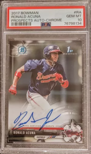 2017 Bowman Chrome CPA-RA Ronald Acuna Jr. 1st Autograph Auto RC PSA 10 GEM MINT
