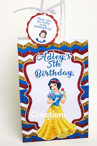 snow white treat bags, goodie bags, favors, birthday decor, princess - Picture 3 of 9