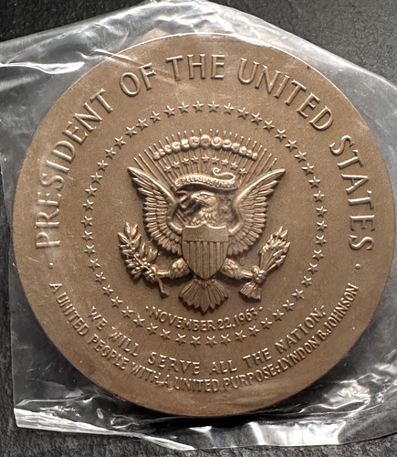 US MINT PRESIDENT LYNDON BANES JOHNSON LBJ 3" SERVICE MEDAL RESTRIKE B997 - Picture 6 of 7