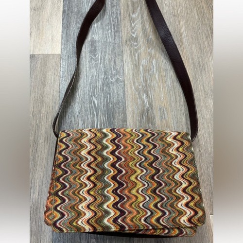 Vintage Y2K Missoni Italy leather crossbody RARE $500 - Picture 4 of 6