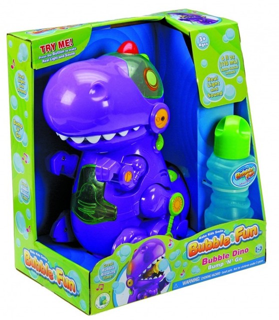 Battery Operated Bubble Blowing Purple Dino Bubble Machine With Bubble