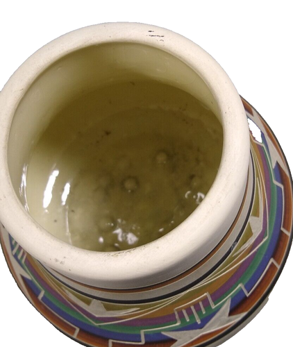 Sioux Pottery & Crafts South Dakota Signed Indian artisan FLAW Dirty Stains USA - Picture 12 of 24