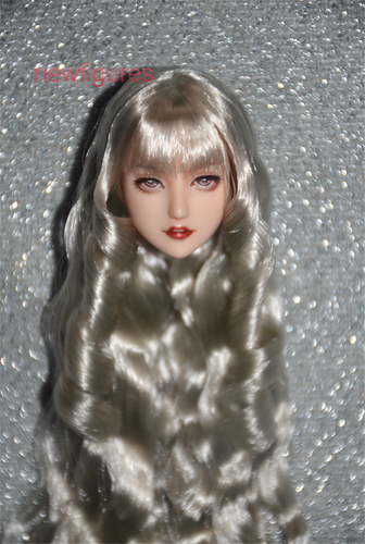 1:6 Silver Curly Hair Girl Obitsu Head Model F 12" Female PH TBL UD Figure Body - Picture 2 of 6