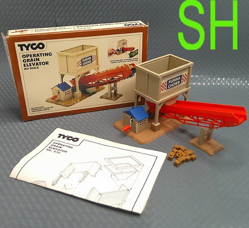 Vintage Tyco HO funktionierender Getreideaufzug Purina Chows 870 mit Krates Riemen fehlt