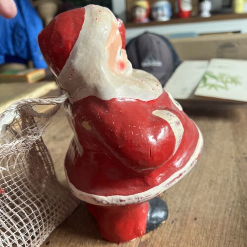 "Figura de Papá Noel de papel pulpa papel maché decoración de Navidad 8,5"" #2H de colección" - Imagen 2 de 9