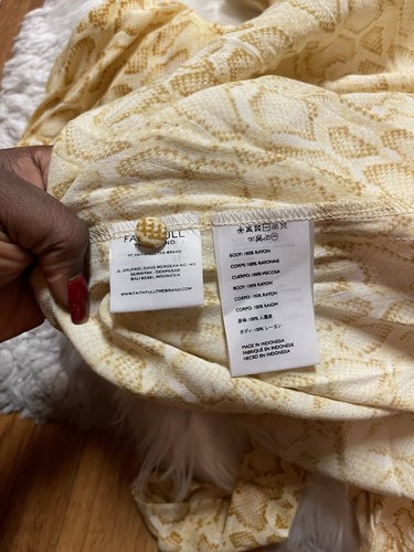 Faithfull the brand Delia Petra Python Snake Natural Flared Midi Dress - Picture 9 of 12