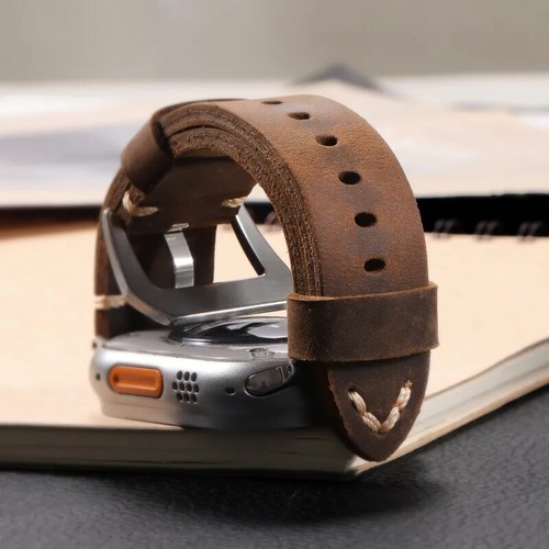Correa de cuero retro genuina para Apple Watch Ultra 2 10 9 49/45/46 mm - Imagen 5 de 22