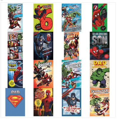 Ironman PR17 Superhero Christmas Card Hulk Spiderman Flash Superman Batman
