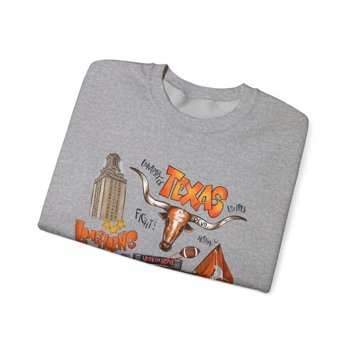Texas Longhorn Sweatshirt - Unisex Heavy Blend™ Crewneck - Picture 12 of 41