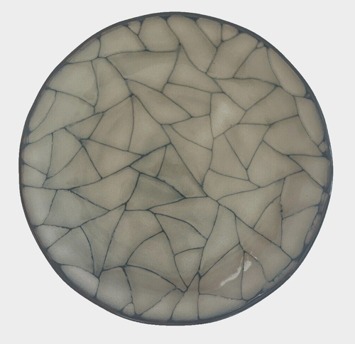 GIBSON ELITE Salad Dessert Plate ZAMBEZI PATTERN Crackle Beige n Brown - Picture 6 of 6