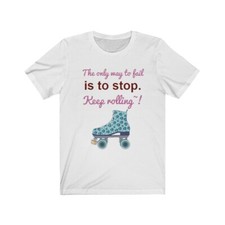 Keep on Rolling t shirt womens black white tee