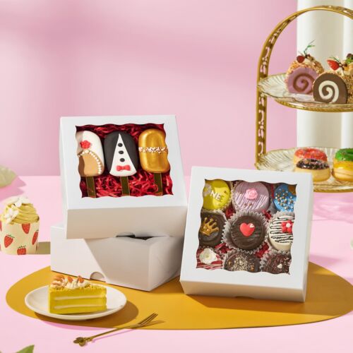20pcs 6"x6"x2½ White Bakery Boxes with Window Cookie Boxes Small Cake Boxes M... - Picture 5 of 7