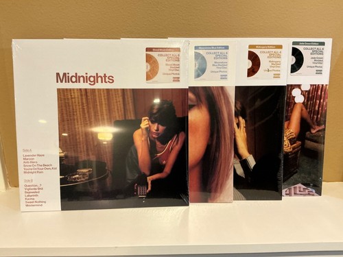 TAYLOR SWIFT midnights CLOCK 4LP green blue blood mahogany color vinyl set of 4