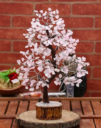 ROSENQUARZKRISTALLBAUM, HANDGEFERTIGTE EDELSTEINE BAUM HEILUNG REIKI NEUES ZEITALTER - Bild 3 von 3
