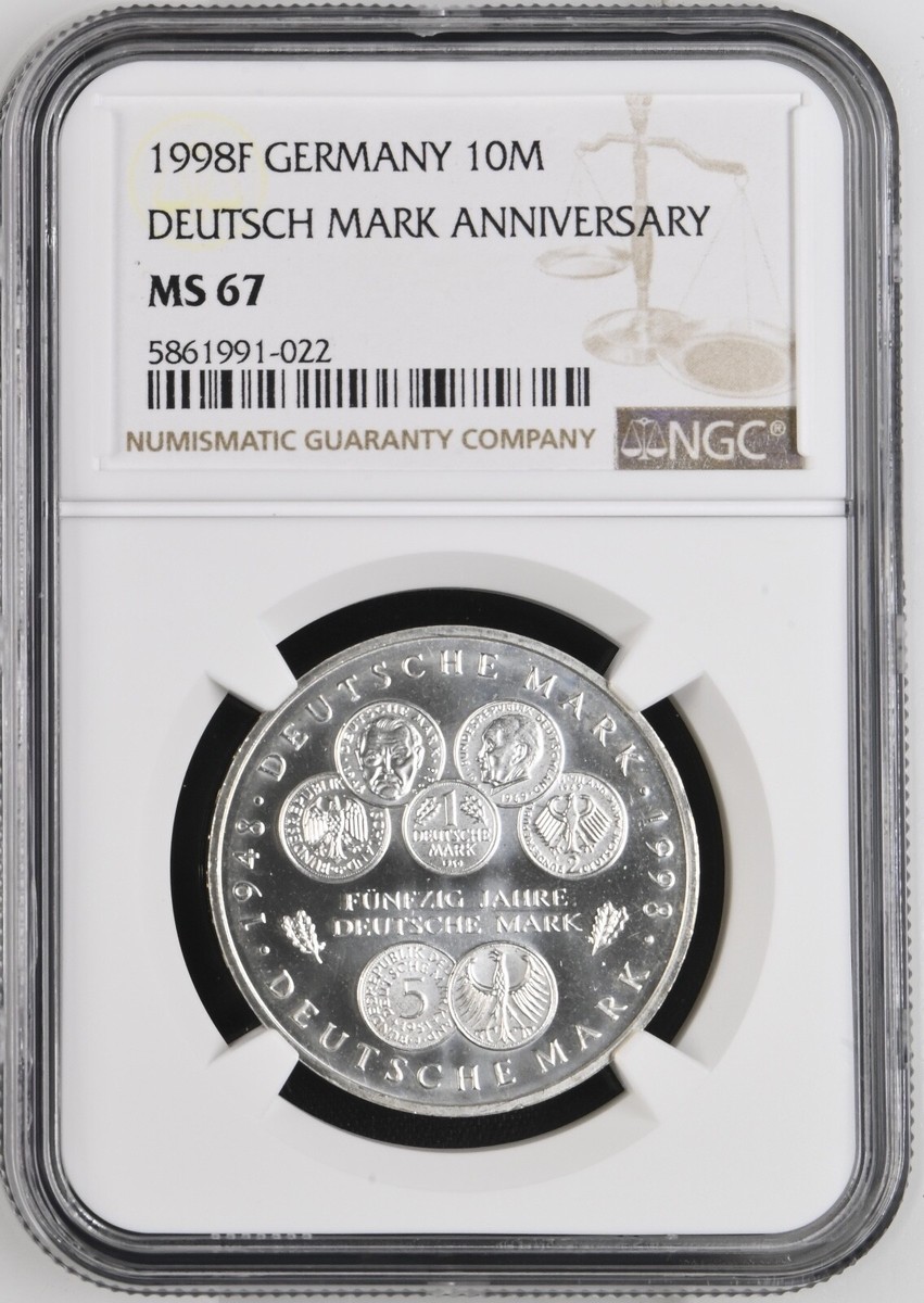 1998F GERMANY Silver 10 Mark 50th Anniversary of the