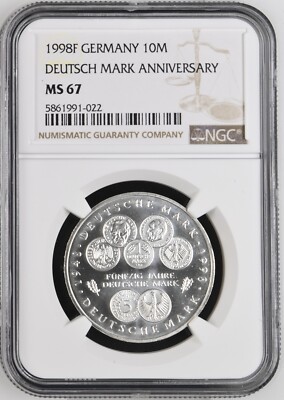 コレクション DasCoin 1998F GERMANY Silver 10 Mark 50th Anniversary of the