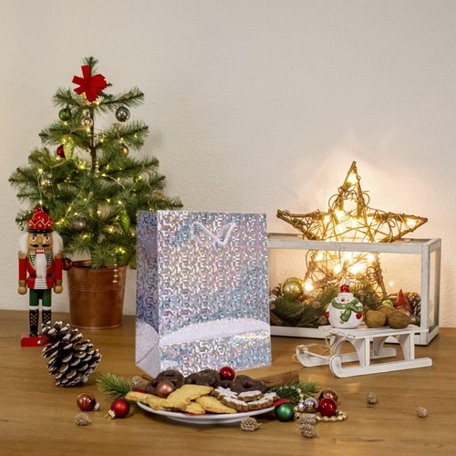8 x Large Holographic Paper Gift Bag with Rope Handles Present Festive Gift Bag - Picture 22 of 22