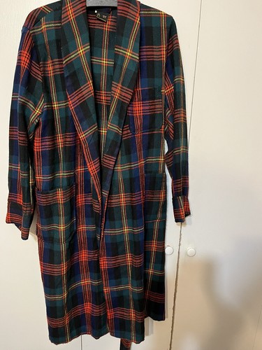 Vintage Sears The Herren Store karierter Bademantel Gr. Med 38-40 schottischer Tartan - Bild 4 von 9