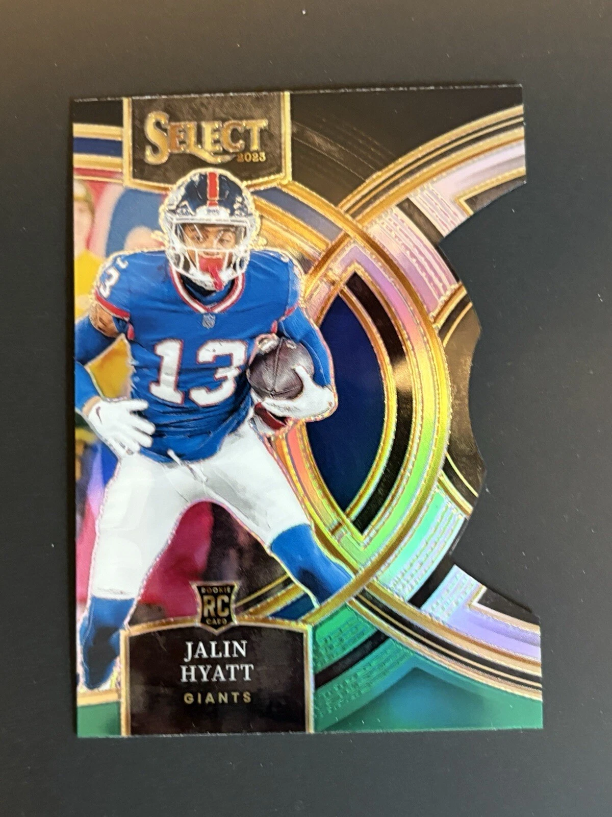 2023 Panini Select - Premier Level Black & Green Prizm Die-Cut #173 Jalin Hyatt