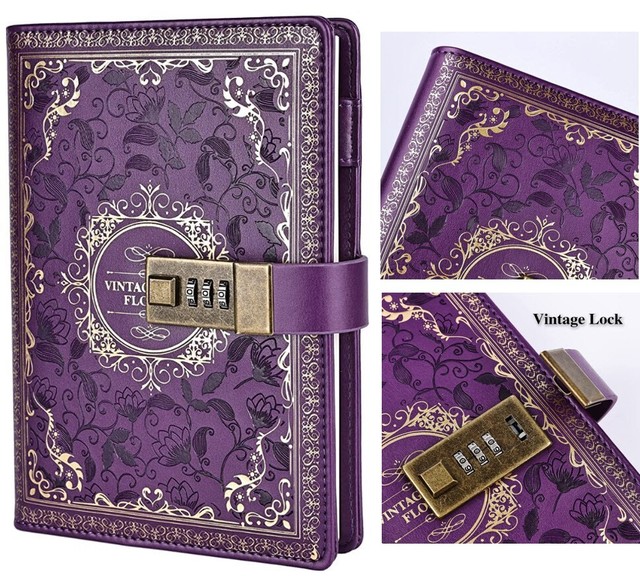 Leather Journal Lock Vintage Diary Writing Notebook Girls Women Birthday Gifts Leather Journal Lock Vintage Diary Writing Notebook Girls Women Birthday Gifts