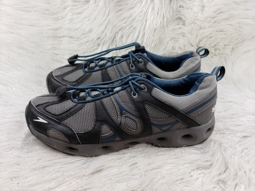 SPEEDO Gray Blue Black Casual Shoes Coach Pool Deck Size US 9 EUR 42 - Picture 2 of 6