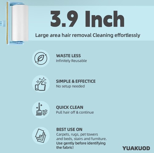 2-in-1 Pet Hair Remover, Carpet Scraper and Lint Rollers in One Dog Hair Remover - Picture 6 of 6