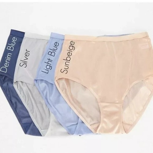 Breezies Juego de 4 Bragas Breves Completas 100% Nylon-Azul-Mediano-NUEVO-A351085 - Imagen 2 de 3