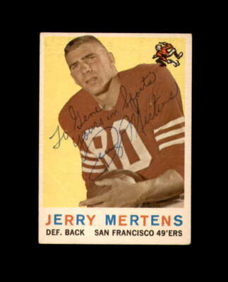 Jerry Mertens Signed Original 1959 Topps San Francisco 49ers Autograph