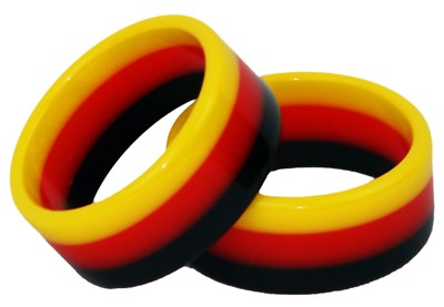 2x Fanring Fan Ring Fingerring Deutschland Schmuck schwarz rot gold Fußball WM 