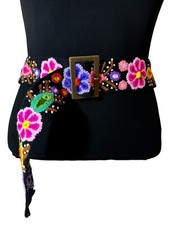 Peruvian Woman  s embroidered belt Floral  colorful belt boho, belt ethnic New