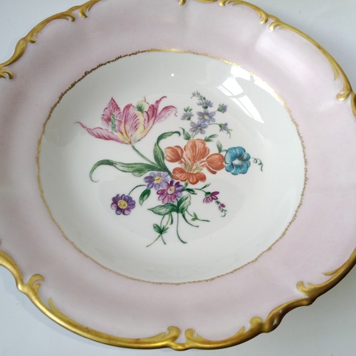 Coupe Décorative porcelaine Peinte Hutschenreuther Allemagne 1956 Bouquet Fleurs - Picture 16 of 22