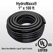 1" x 100' Black Flexible Liquid Tight, Non-Metallic Conduit - UL Listed
