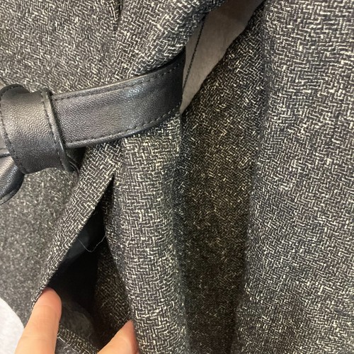 Kate Hill Culotte Pants Suit 2P 2 Petite Wool Gray 2 Piece Belted Blazer Jacket - Picture 12 of 21
