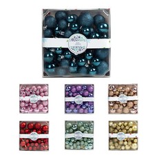 44PCS/Box Christmas Glitter Ball Ornaments Xmas Tree Ball Hanging Party Decor