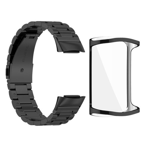Stainless Steel Strap+Soft TPU Case Coverfor Fitbit Charge 5 Metal Wristband - Picture 2 of 16
