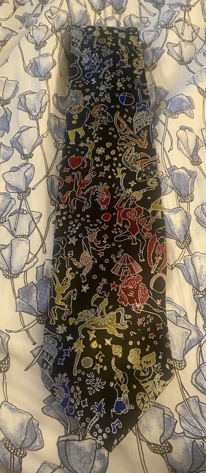 MAGIC CIRCUS PIERO GUIDI 100percent SILK TIE SETA CRAVATTA NECKTIE MADE IN ITALY Rare