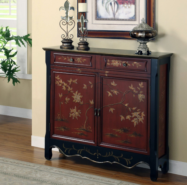 Chest 2 Door Cabinet Storage Organizer Living Room Furniture Asian