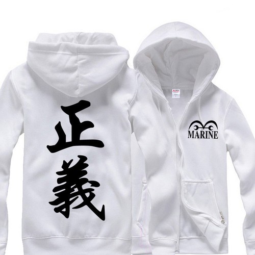 Anime Marine Justice Baumwolle Hoodie Kapuzenjacke Pullover Reißverschlussmäntel - Bild 7 von 7