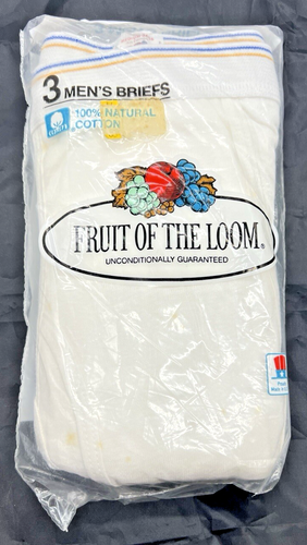 Neu in Verpackung 1984 Fruit of the Loom 3er Pack Baumwolle Slips Unterwäsche Herren Größe M *LESEN*