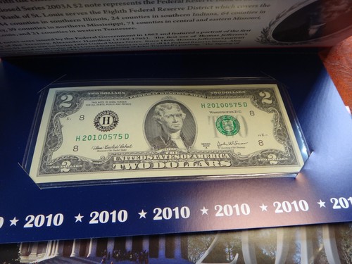Set of 10 Two Dollar $2 FRN's - 2010 Treasury Dept. - Bureau of Engraving - Picture 9 of 12
