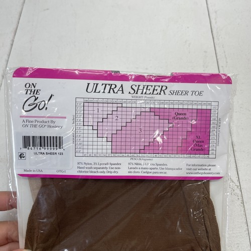 On The Go Coffee ultra transparente Strumpfhose & Zehenpartie Damen Größe 1 NEU - Bild 4 von 4
