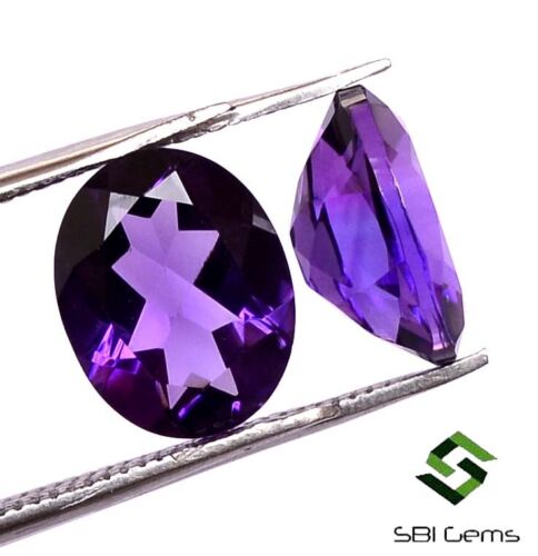 10x8 mm Certified Natural Amethyst Oval Cut Pair 4.59 CTS Untreated Loose Gems - Picture 4 of 7