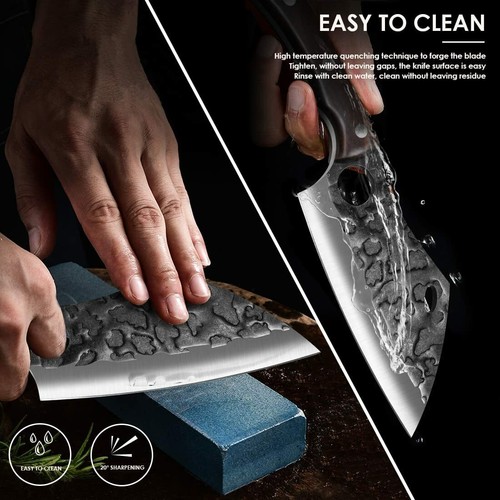 Butcher Knife Hand Forged Kitchen chef knife Serbian Meat Cleaver Slicing Knife - Picture 6 of 9