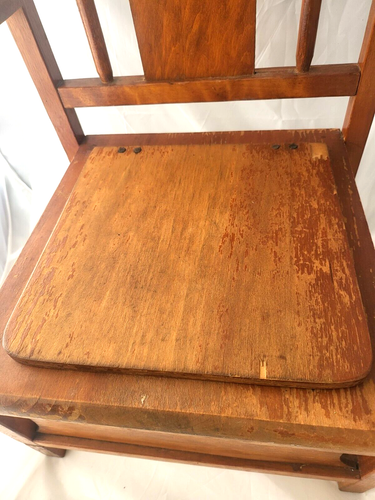 Vintage Childs Wooden Potty Chair with Bowl in Original Good Condition - Picture 4 of 13