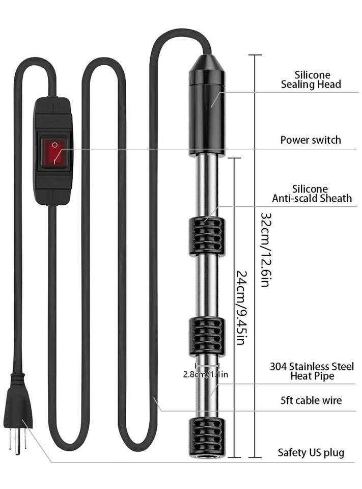 Immersion Water Heater 2000W Portable BundleType Tubular Heater with