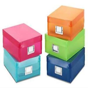 Set of 5 Assorted Colors Whitmor Plastic Document Boxes