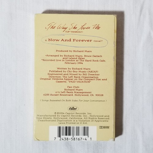 Richard Marx LOT Cassette Single Cassingle Promo Alternate Live NOT CD 12" Vinyl - Picture 7 of 15