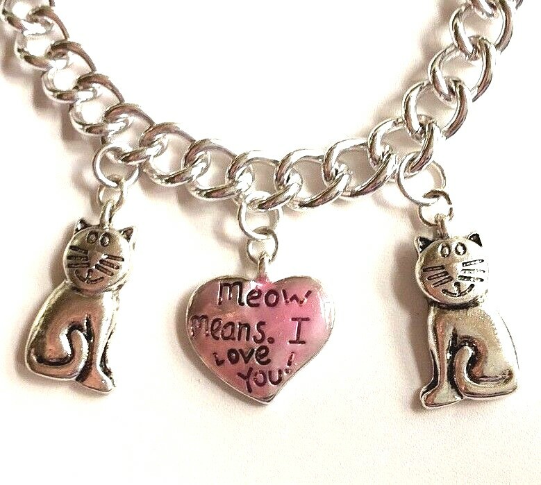 I Love CATS Heart Charm Sterling Silver I Love CATS Heart Charm Sterling Silver