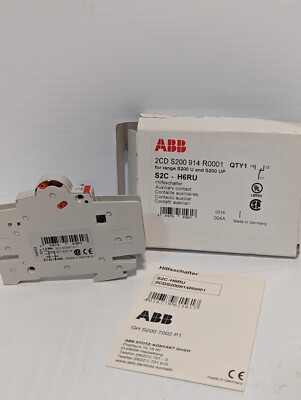ABB S2C-H6RU Auxiliary Contact NO/NC/ F/S20X-K CB 161K438H01