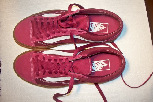 Vans Off The Wall Unisex Lace Up Sneakers Plum US M 9 W 10.5 507698 Canvas Suede - Picture 10 of 10